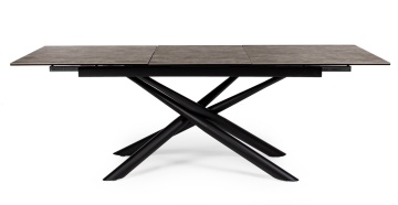 Masă dining extensibilă pentru 8 persoane, cu blat ceramic și picioare din oțel vopsit electrostatic, 160-220x90 cm - Img 4