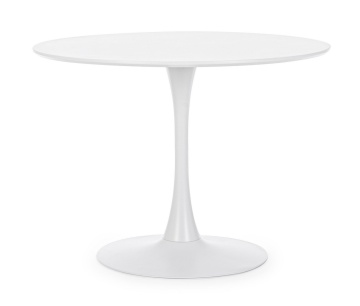 Masă dining rotundă Bloom, albă, pentru 4 persoane, diametru 100 cm - Img 1