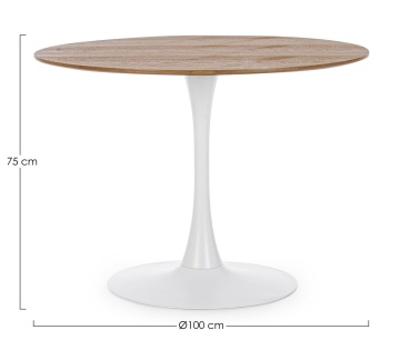 Masă dining rotundă Bloom, pentru 4 persoane, diametru 100 cm - Img 2