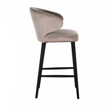 Scaun de bar tapitat Indigo gri deschis - Img 2
