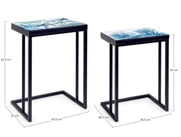 Set 2 măsuțe cafea Reef, cu cadru metalic vopsit epoxidic - Img 2