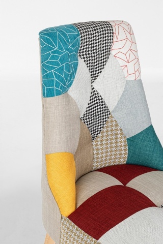 Set de 2 scaune Galatea, cu aspect patchwork, din material textil, 51x62x93 cm - Img 6
