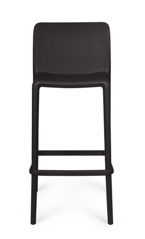 Set de 4 scaune de bar Chloris, din polipropilenă, negru, 48x44x102 cm - Img 3