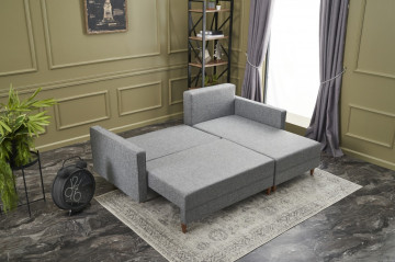 Colar Aydam pe dreapta gri deschis, 3 locuri, extensibil - Img 4