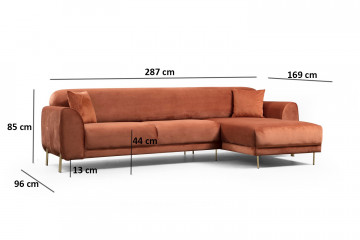 Colar pe dreapta caramiziu, 3 locuri, extensibil - Img 17