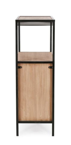 Dulap bar pentru 12 sticle Isaac, din MDF și oțel vopsit electrostatic, negru, 51x30x91 cm - Img 4