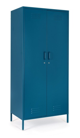 Dulap Cambridge, cu 2 uși, din oțel, vopsit electrostatic, albastru, 80x50x185 cm - Img 1