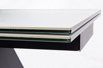 Masă dining extensibilă pentru 8 persoane, cu blat ceramic și picioare din oțel, 160-240x90x76 cm - Img 7