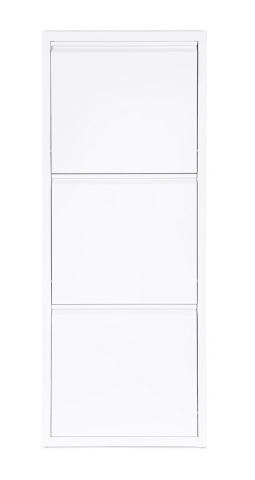 Pantofar Fredys cu 3 uși basculante, din oțel vopsit electrostatic, alb, 50x25x133 cm - Img 2