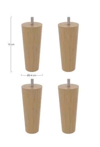 Set 4 picioare pentru cuburi, din MDF, Ø3-4.5 x 10 cm - Img 2