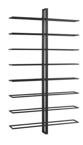 Set de 2 suporturi sticle Isaac, pentru 16 sticle, din oțel vopsit electrostatic, negru, 52x8.5x90 cm - Img 1
