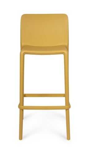 Set de 4 scaune de bar Chloris, din polipropilenă, ocru, 48x44x102 cm - Img 3