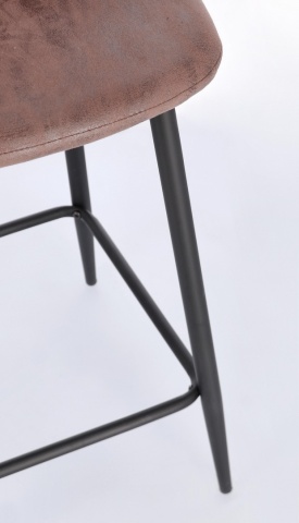 Acest set de două scaune de bar combină un design de inspirație vintage cu funcționalitatea modernă, fiind ideal pentru insula din bucătărie sau zona de bar. Șezutul confortabil este realizat din polipropilenă și acoperit cu piele ecologică (poliuretan) d - Img 8