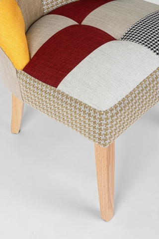 Set de 2 scaune Galatea, cu aspect patchwork, din material textil, 51x62x93 cm - Img 7