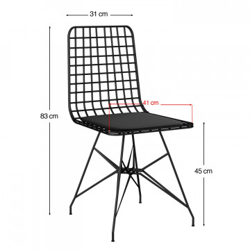 Set masa dreptunghiulara aspect marmura cu 4 scaune din cadru metalic si pernuta 120x60 cm - Img 5