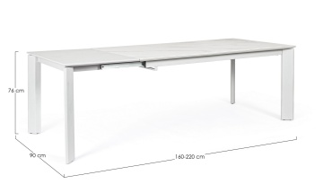 Masă dining extensibilă Briva, 6-10 persoane, blat ceramic, 160-220 x 90 cm - Img 2