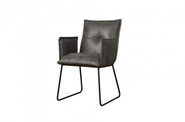Scaun piele artificiala Seda gri - Img 1