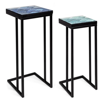 Set 2 măsuțe cafea Reef, cu cadru metalic vopsit epoxidic - Img 1