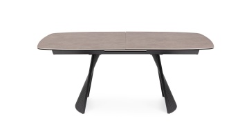 Masă extensibilă Oliver, dreptunghiulară, pentru 6-8 persoane, cu blat din ceramică și sticlă securizată și picioare din oțel, 180-220x90x75 cm - Img 4
