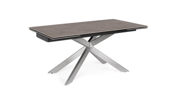 Masă extensibilă pentru 8 persoane, cu blat ceramic și cadru din oțel inoxidabil, 160-240x90x76 cm - Img 2
