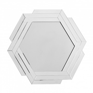 Oglinda hexagonala Artemis Argintiu, 1.6cm (L / D) x 80cm (W) x 85cm (H) - Img 1
