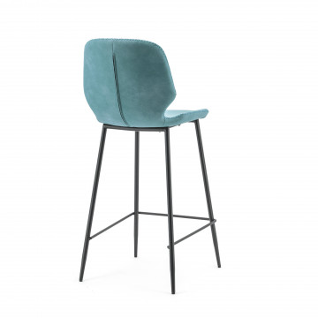 Scaun de bar din imitatie de piele Seashell albastru - Img 2