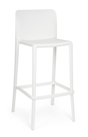 Set de 4 scaune de bar Chloris, din polipropilenă, alb, 48x44x102 cm - Img 1