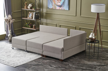 Coltar Fly pe dreapta crem, 3 locuri, extensibil cu 2 parti modulare - Img 3