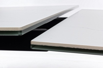 Masă dining extensibilă pentru 8 persoane, cu blat ceramic și picioare din oțel, 160-240x90x76 cm - Img 11