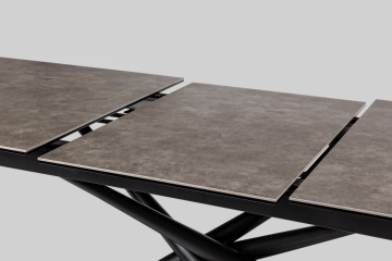 Masă dining extensibilă pentru 8 persoane, cu blat ceramic și picioare din oțel vopsit electrostatic, 160-220x90 cm - Img 9