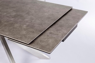 Masă extensibilă pentru 8 persoane, cu blat ceramic și cadru din oțel inoxidabil, 160-240x90x76 cm - Img 13