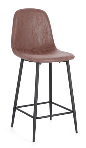 Acest set de două scaune de bar combină un design de inspirație vintage cu funcționalitatea modernă, fiind ideal pentru insula din bucătărie sau zona de bar. Șezutul confortabil este realizat din polipropilenă și acoperit cu piele ecologică (poliuretan) d - Img 1