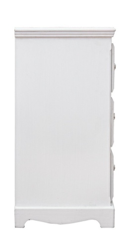 Comodă cu 4 sertare, finisaj alb mat cu efect albit, 80x40x80 cm - Img 4
