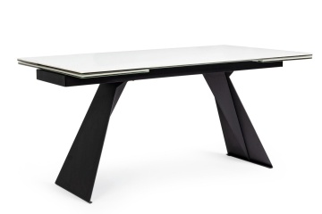 Masă dining extensibilă pentru 8 persoane, cu blat ceramic și picioare din oțel, 160-240x90x76 cm - Img 2