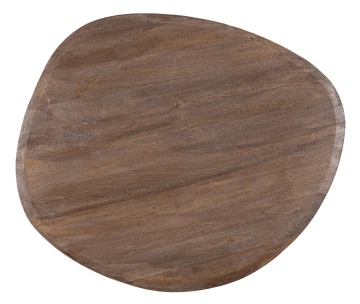 Masă fixă Stanley, pentru 6 persoane, blat cu formă neregulată din lemn de mango, picioare din oțel, maro rustic, 140 x 120 x 76 cm - Img 4