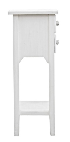 Noptiera Blanc cu 2 uși, din MDF, alb mat, efect albit, 37x26.5x69.5 cm - Img 4