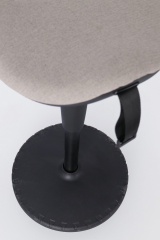 Scaun de bar reglabil pe înălțime, tapițat cu poliester, bej, diametru 34 cm - Img 6