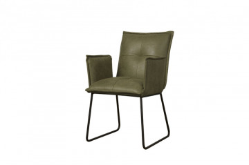 Scaun piele artificiala Seda verde - Img 1