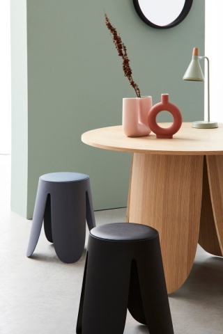 Set de 4 taburete Imogen, negru, diametru 37 cm, înălțime 47 cm - Img 5