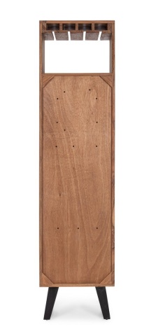 Dulap bar Isar, din lemn de acacia, cu fronturi încrustate, 45 x 40 x 180 cm - Img 3