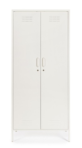 Dulap Cambridge, cu 2 uși, din oțel, vopsit electrostatic, alb crem, 80x50x185 cm - Img 2