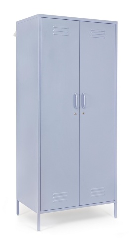 Dulap Cambridge, cu 2 uși, din oțel, vopsit electrostatic, albastru deschis, 80x50x185 cm - Img 1