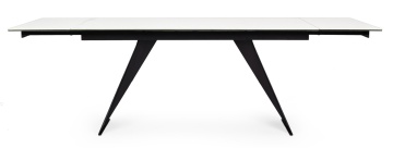 Masă dining extensibilă pentru 8 persoane, cu blat ceramic și picioare din oțel, 160-240x90x76 cm - Img 4
