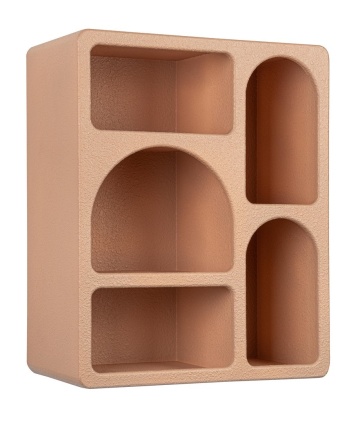 Raft de perete dreptunghiular din MDF, alb cremos, 40x20x48 cm - Img 1