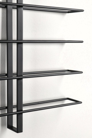 Set de 2 suporturi sticle Isaac, pentru 16 sticle, din oțel vopsit electrostatic, negru, 52x8.5x90 cm - Img 2