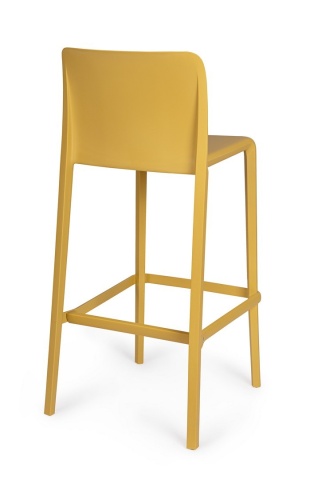 Set de 4 scaune de bar Chloris, din polipropilenă, ocru, 48x44x102 cm - Img 2