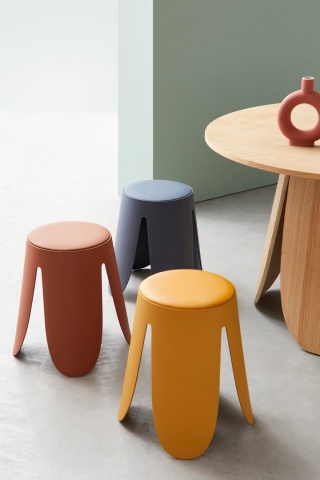 Set de 4 taburete Imogen, muștar, diametru 37 cm, înălțime 47 cm - Img 5