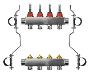 Distribuitoare De Inox Pentru Incalzire In Pardoseala, 4 Cai, Basic, 97Dis104