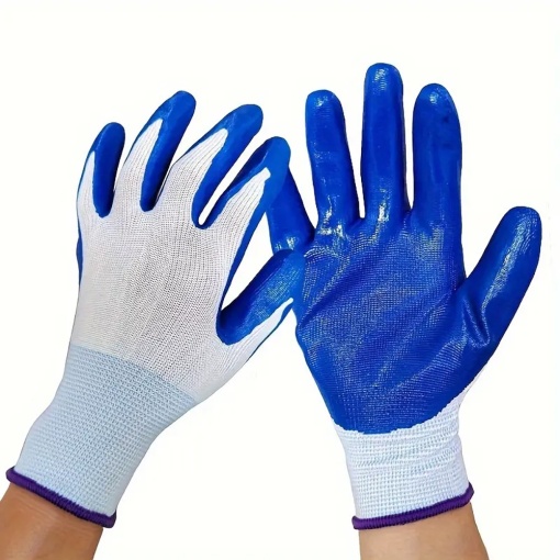 Manusi pentru lucru, alb cu bleu