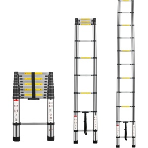 Scara telescopica din aluminiu, 1 tronson x 11 trepte, lungime 3.2m, 150 kg